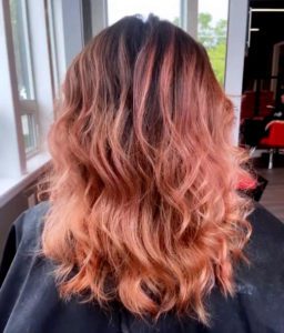 Rose gold hair color by Stacy. Autumnal Tones